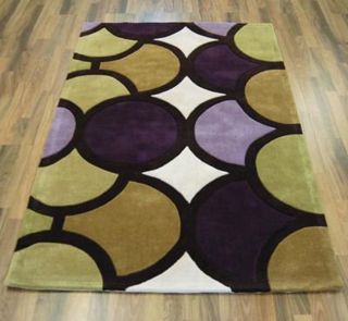 SMALL   EXTRA LARGE THICK MODERN BUBBLE PURPLE GREEN DESIGNER RUG