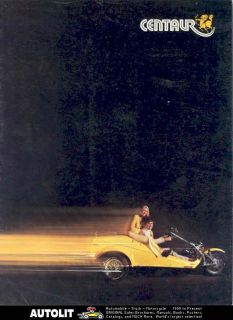 1974 Centaur 3 Wheel Motorcycle Brochure Microcar
