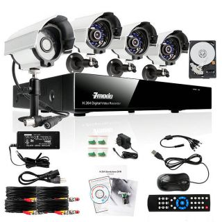 ZMODO 4 CH Home Security Video Surveillance DVR Outdoor IR Camera 