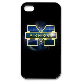 michigan wolverines iPhone 4 or 4S Hard Plastic BLACK case cover 