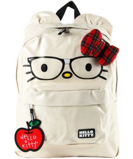 New LOUNGEFLY School Bag HELLO KITTY Backpack NERDS FACE 3D BOW 