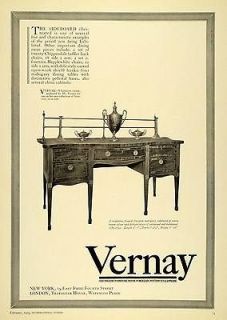 1929 Ad Vernay Old English Furniture Serpentine Sheraton Sideboard 