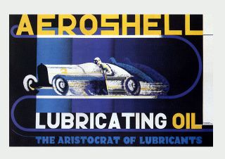   Shell Oil Car Race Grand Prix Lubricants Vintage Poster Repro FREE S/H