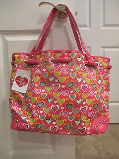 Cute Large Pink I Love Lucy Purse / Handbag with Colorful Hearts
