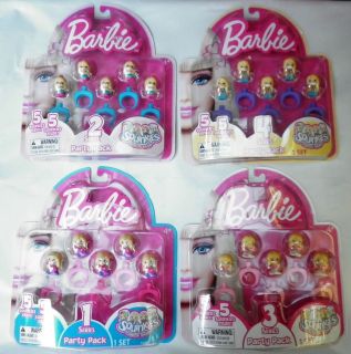 nip barbie 5 squinkies rings party pack party favor returns