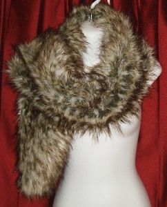 luxurious fox long faux fur scarf wrap stole nwt time