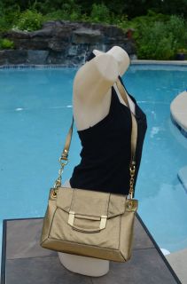 milly paige metallic 70 s shoulder bag nwt gold