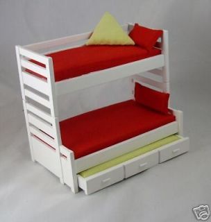 dollhouse contemporary white trundle bunk bed set 