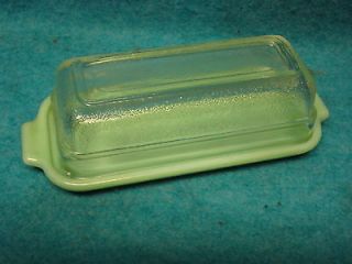 fire king glass jadite butter dish with stippled lid time
