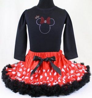   Kids Pettiskirt Tutu Set Minnie Mouse Birthday FREE Red Bracelet NWT