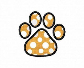 applique paw print machine embroidery design 4 sizes more options