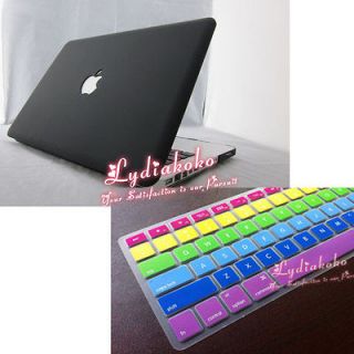   plastic Hard Case+rainbow Keyboard Cover Fr MacBook Pro 15 A1286 bla