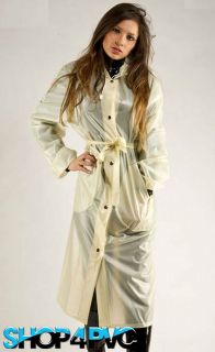   Full Length Waterproof PVC Mackintosh Plastic Mac Raincoat With Hood
