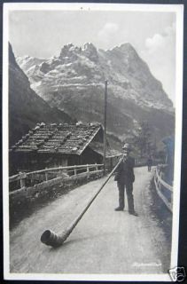 switzerland 19 20 s swiss alphorn blower rppc  13 25 or 