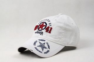 Jeep Red Star Baseball Golf Ball Classic Sport Casual Embroidery White 