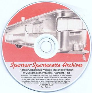   Spartanette Archive & FREE HOW TO CD Vintage Trailer RV Airstream