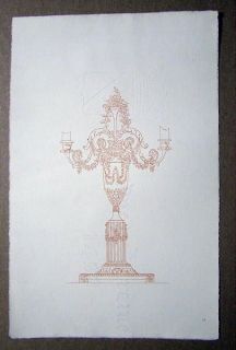 1903 Limited Edition Engraving GUIRLANDE DE FLEUR DECOREE GIRANDOLES