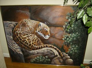 BEAUTIFUL LARGE TIGER PAINTING signed by CHRISTINE 50 X 40 X 1 1/2 