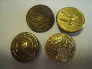 Antique Scovill Mfg. Co, Waterbury & Other Brass Military? Buttons 