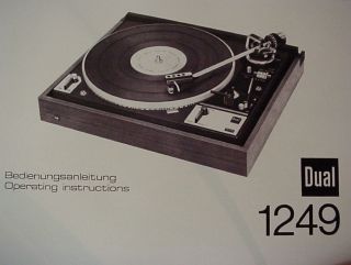 DUAL 1249 TURNTABLE OPERATING INSTRUCTIONS MANUAL 19 Pages
