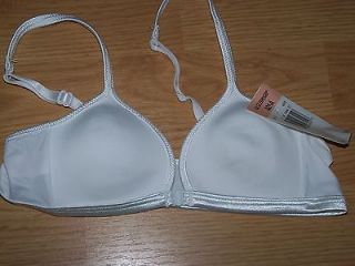 lily Of France Teen Bra White 32AA Wireless Softcup Soft Cup NEW Front 