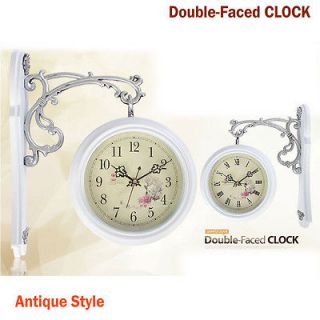NEW Antique Style Double Faced CLOCK Interior White sided clock Clock 