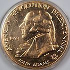 John Adams American Revolution Bicentennial Bronze Medal w/Display 