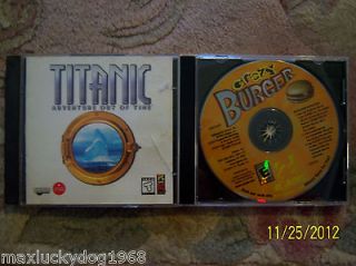 EUC PC GAME CRAZY BURGER AND TITANIC ADVENTURE OUT OF TIME 2 GAMES