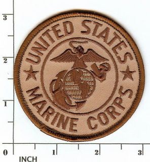 USMC United States Marine Corps 3 desert TAN PATCH Eagle Globe Anchor 