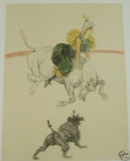 fine toulouse lautrec lithograph print equestrian lady returns 