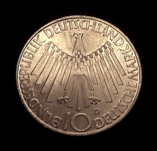 1972 d germany 10 mark silver coin beautiful olympics from