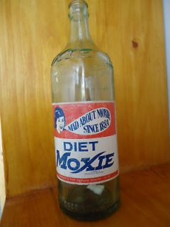 vintage diet moxie aqua bottle large 28 ounce expedited shipping