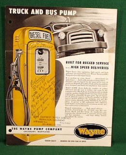 Wayne Gas Pump Literature Brochure, model 80 1DT Diesel Fuel Truck and 