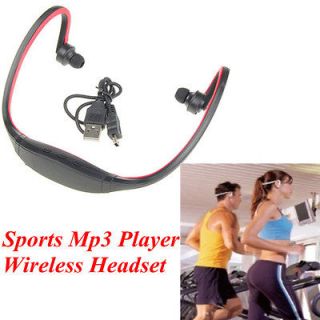 Red Sports  Player Wireless Headset USB Micro SD With TF Card Slot