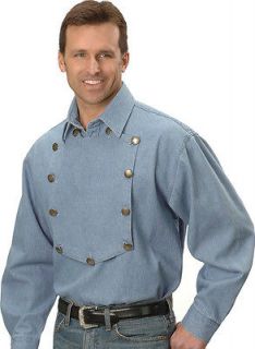 scully mens retro bib concho shirt western 2xl blue