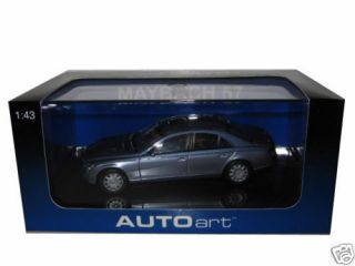maybach 57 blue silver diecast car model 1 43 autoart