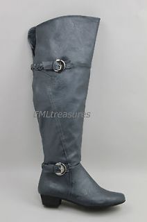 Sexy Wide Calf Over the Knee High Faux Leather Comf Winter Riding Boot 