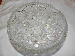 gorgeous vintage mckee pres cut footed glass bowl time left