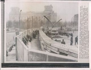 1961 New Barrier in Berlin Wall Built Overnight near Brandenburg Gate 