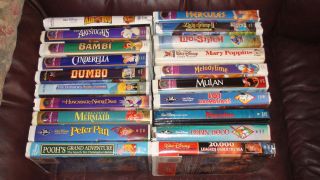   of 20 Disney VHS Tapes LOT 2 Dumbo Bambi Cinderella Melody Time Mulan