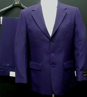   Button Purple Dress Suit Size 60L 60 L Long Single Breasted Style