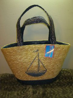 new straw Sunny Magid blue boat beach bag summer handbags beach 