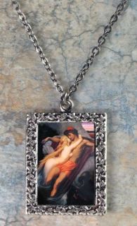 Mermaid and the Fisherman Photo Art Vintage Victorian Style Pendant 