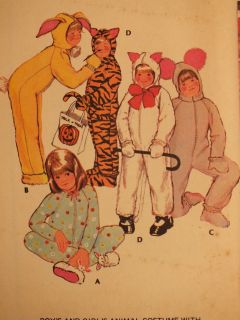   M3355 Boys/Girls ANIMAL COSTUMES Pattern Sz 2 UC Bunny~Mouse~Cat~Bear