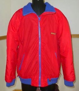 Vintage Mens McGregor Retro Red Fleece Lined Jacket Size Medium ec