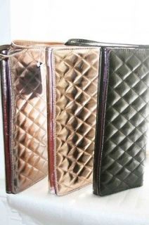 New MUNDI 3pc Beautifully Quilted Wristlet Wallet Removable ID Holder 