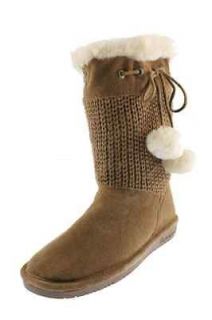 Bearpaw NEW Raina Brown Suede Faux Fur Lined Flat Ankle Casual Boots 