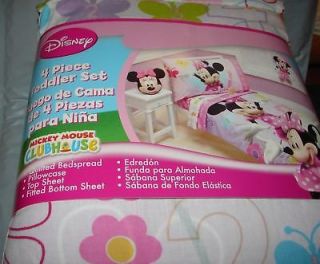 new disney minnie mouse 4pc toddler bed set time left