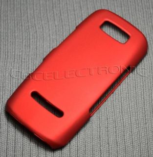 New Red Rubberized hard case back cover for Nokia Asha 305 306