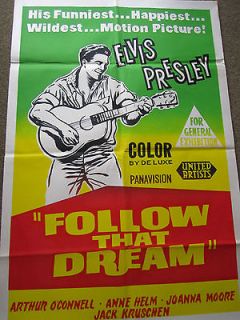 FOLLOW THAT DREAM original ELVIS PRESLEY  RARE ONE SHEET poster